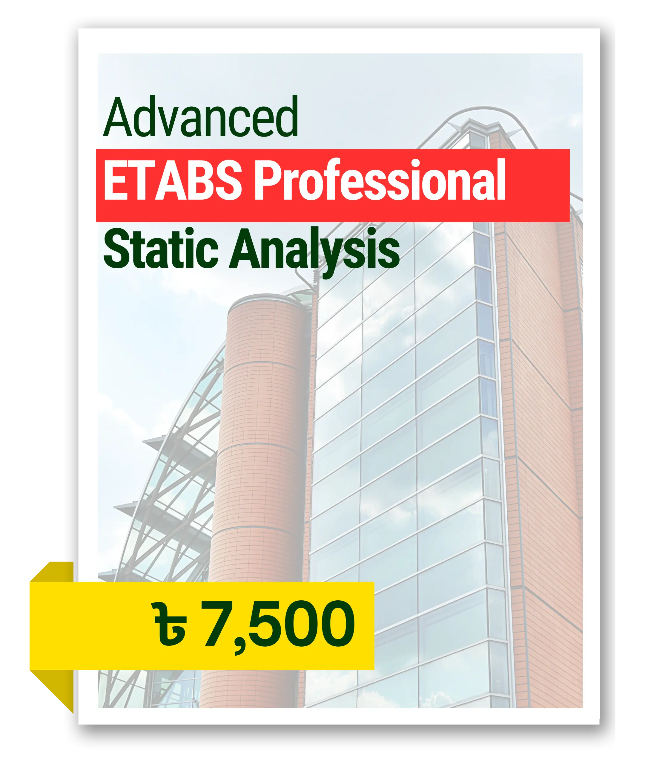 Advanced ETABS Professional Static Analysis